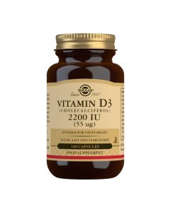 Solgar® Vitamin D3 2200 IU (55 µg) - 100 Vegetable Capsules