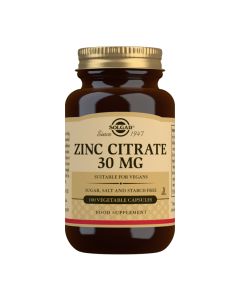 Solgar® Zinc Citrate 30 mg - 100 Vegetable Capsules