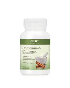 GNC Herbal Plus® Chromium and Cinnamon 60 Vegetarian Capsules
