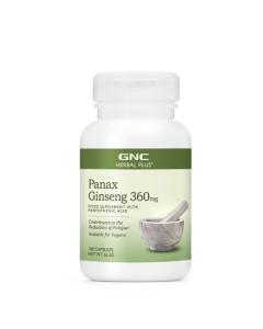 GNC Herbal Plus® Panax Ginseng 360mg , 100 Vegetarian Capsules