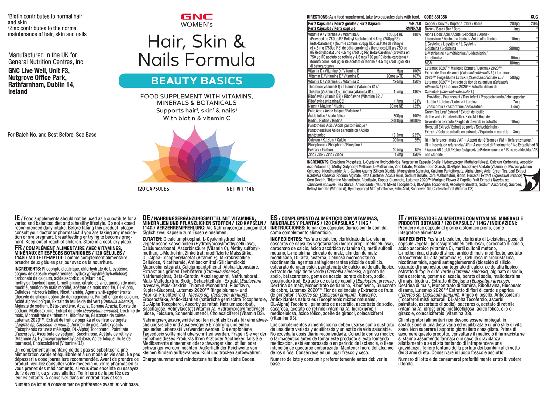 GNC Women's Hair Skin & Nails Vitapak Program | India | Ubuy